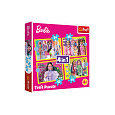 Puzzle 4v1 Šťastný svět Barbie 28,5x20,5cm v krabici 28x28x6cm