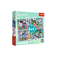 Puzzle 4v1 Bláznivý den Lilo&Stitch v krabici 28x28x6cm
