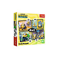 Puzzle 4v1 Nová dobrodružství Mimoňů 28,5x20,5cm v krabici 28x28x6cm