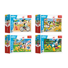 Trefl Minipuzzle 54 dílků Mickey Mouse Disney/ Den s přáteli 4 druhy Trefl Minipuzzle 54 dílků Mickey Mouse Disney/ Den s přáteli 4 druhy