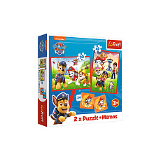 Trefl Puzzle 2v1 + pexeso Psí tým Tlapková patrola/Paw Patrol 27,5x20,5cm v krabici 28x28x6cm