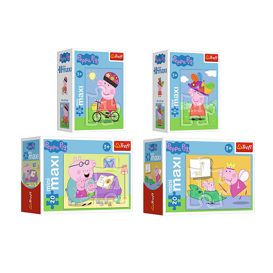 Trefl Minipuzzle miniMaxi 20 dílků Zábava s Peppou Pig/Peppa pig, 4 druhy