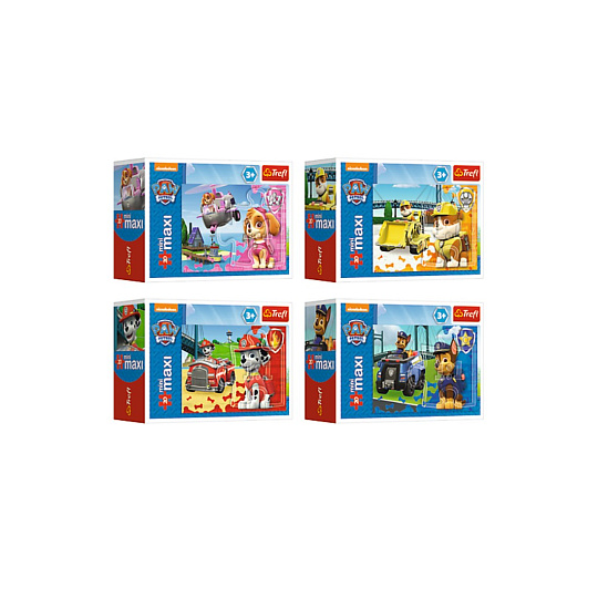 Trefl Puzzle 20mini MAXI-Záchranářská vozidla/Tlapková patrola asst 4 druhů v krabičce 11x8x4cm