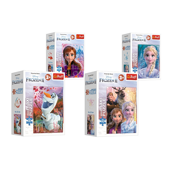 Trefl Minipuzzle miniMaxi 20 dílků Ledové království II/Frozen II, 4 druhy