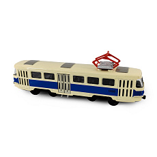 Rappa Kovová česká retro tramvaj modrá 16 cm