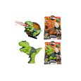 Teddies Dinosaurus pistole plast 13x16cm vypouštějící páru na baterie se světlem, zvukem 2 barvy