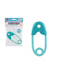 Teddies Chrastítko špendlík plast 12cm tyrkysové 12x19cm v sáčku 0m+