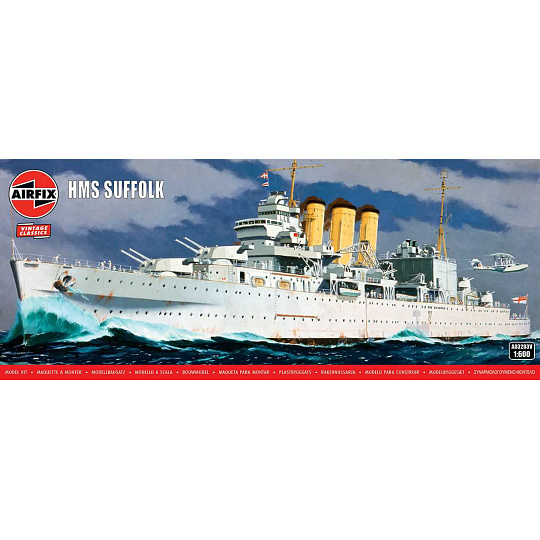 Airfix Classic Kit VINTAGE loď A03203V - HMS Suffolk (1:600)