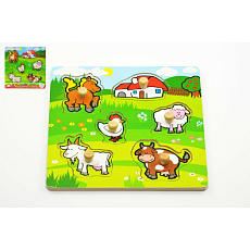 Teddies Vkládačka Moje první zvířátka 6ks 22,5x22,5x2,5 cm 12m+ MPZ