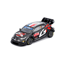 Bburago - RACE, Toyota GR Yaris Rally1 Hybrid v dekorativním boxu, Orgier #17, modrá, 1:43