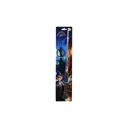 Kouzelnický set - hůlka 40cm, brýle plast na kartě 9,5x42,5cm karneval