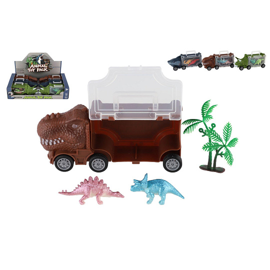 Teddies Auto nákladní dinosaurus s doplňky 16x7cm 3 druhy 6ks v boxu Teddies Auto nákladní dinosaurus s doplňky 16x7cm 3 druhy 6ks v boxu