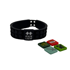 PIXIE CREW MINECRAFT Nastavitelný náramek, černá, 4 multipixely