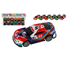 Teddies Auto závodní 6ks kov/plast 7cm na zpětné natažení v sáčku