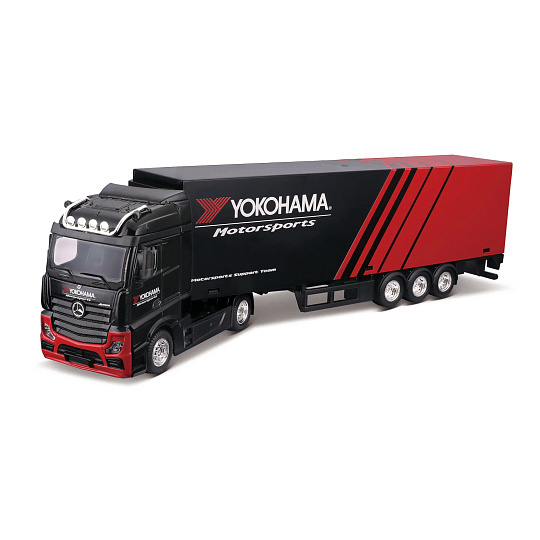 Bburago - Kamion s přívěsem M-B Actros Gigaspace/Trailer, YOKOHAMA Motorsports, 1:43