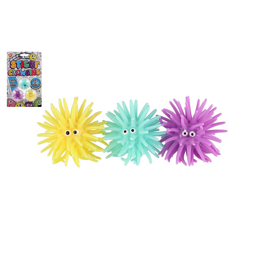 Teddies Míček 3ks sliz lezoucí po skle/lepicí silikon 4cm 2 barvy