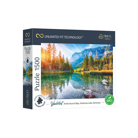 Puzzle Na úpatí Alp, jezero Hintersee, Německo 1500 dílků 85x58cm v krabici 33x28x7cm Puzzle Na úpatí Alp, jezero Hintersee, Německo 1500 dílků 85x58cm v krabici 33x28x7cm