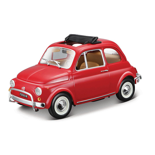 Bburago - Auta HOBBY, Fiat 500L (1968), červená, 1:24