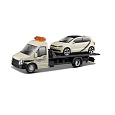Bburago – STREET FIRE, Přepravní vozidlo Flatbed Transport + VW Polo GTI Mark 5, 1:43