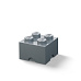 Smartlife LEGO úložný box 4 - tmavě šedá