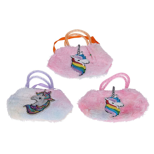 Peněženka/Kabelka jednorožec látková/plyš 6 barev 18x20x2cm Peněženka/Kabelka jednorožec látková/plyš 6 barev 18x20x2cm