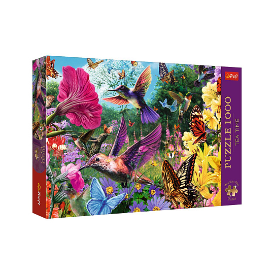 Trefl Puzzle Premium Plus - Čajový čas: Zahrada kolibříků 1000 dílků 68,3x48cm v krabici 40x27x6cm Trefl Puzzle Premium Plus - Čajový čas: Zahrada kolibříků 1000 dílků 68,3x48cm v krabici 40x27x6cm