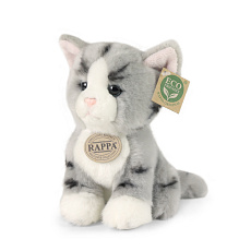 Rappa Plyšová kočka šedá 18 cm ECO-FRIENDLY