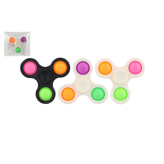 Spinner bubble pops plast 7cm 3 barvy v sáčku