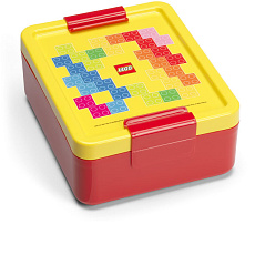 Smartlife LEGO Brick box na svačinu - červená/žlutá