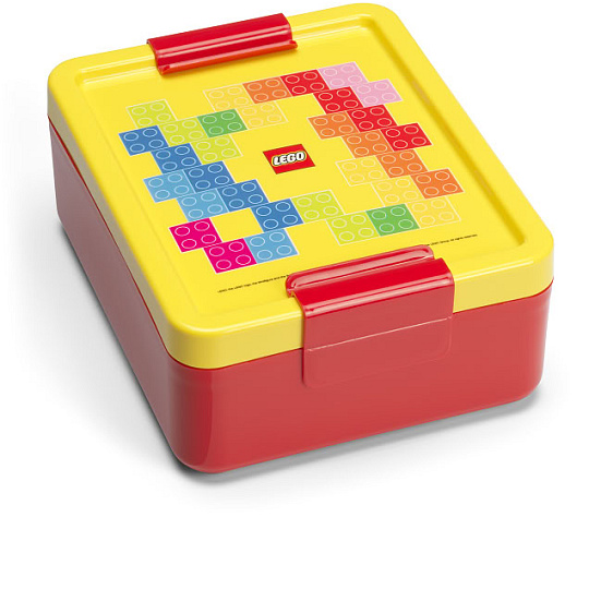 Smartlife LEGO Brick box na svačinu - červená/žlutá