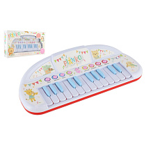 Piánko zvířátka plast 35cm pro nejmenší na baterie se zvukem v krabici 43x24x9cm