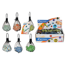 Simba World of Toys Simba Skleněné kuličky v síťce, 6 druhů