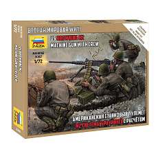Zvezda Model Kit figurky 6286 - US machine gun Browning w/crew (1:72)