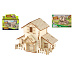 Teddies Dřevěné 3D puzzle/stavebnice domeček 4 druhy 