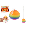 Teddies Míček antistresový mačkací sliz 6cm duhový