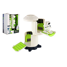 Sada vesmír plast astronaut,vesmírná stanice na baterie se světlem, zvukem v krabici 23x30x15cm