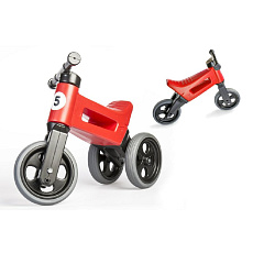 Teddies Odrážedlo FUNNY WHEELS NEW SPORT 2v1v červené výška sedadla nastavitelná 27/30cm nosnost 50kg 18m+