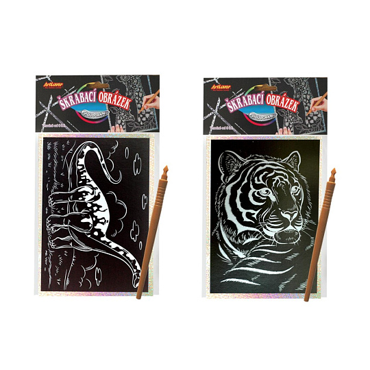 SMT Creatoys Škrabací obrázek hologram 14x25cm asst 8 druhů