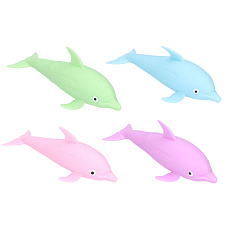 Wiky Delfín mačkací antistresový svítící silikon 16cm na baterie 4 barvy