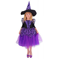 Rappa Dětský kostým čarodějnice fialová čarodějnice/Halloween (M)