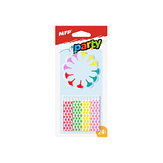 MFP Dortové svíčky MFP barevné 24ks+12ks držák