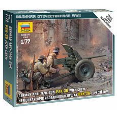 Zvezda Wargames (WWII) figurky 6114 - German Gun Pak-36 with Crew (1:72)