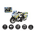 Motorka policejní 12cm kov/plast česky mluvící na zpětné nat. na bat. se světlem/zvukem v krab.15x11
