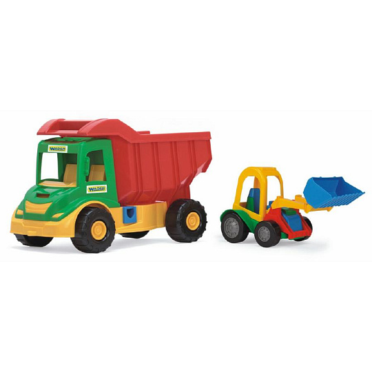 Auto multitruck s nakladačem plast 38cm 2 barvy v síťce 12m+ Wader