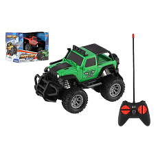 Auto RC Off-Road terénní plast 14cm na baterie 27MHz 2 barvy v krabičce 16x12x10cm