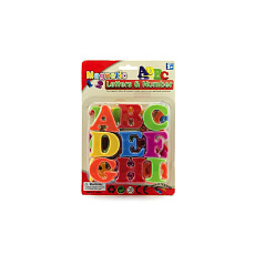 Magnetická písmena 4cm cca 27ks plast na kartě 15x21,5cm