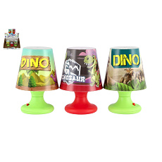 Teddies Mini lampička s dinosaurem na stůl plast 8x11cm na baterie 4 druhy