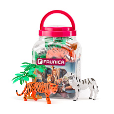 FAUNICA Zvířátka figurky sada v MEGA tubě - Safari FAUNICA Zvířátka figurky sada v MEGA tubě - Safari