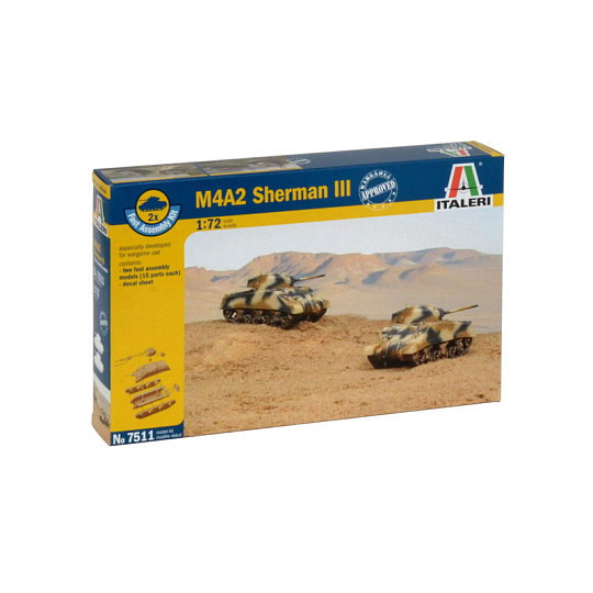 Italeri Fast Assembly tanky 7511 - M4A2 SHERMAN III (1:72)