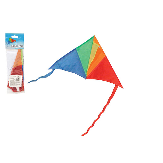 Teddies Drak létající nylon delta 45x25cm barevný v sáčku Teddies Drak létající nylon delta 45x25cm barevný v sáčku